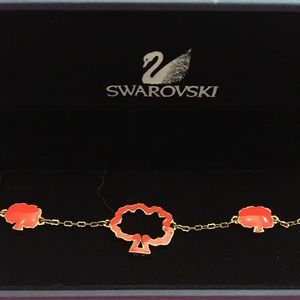 NWT red Swarovski gold bracelet
